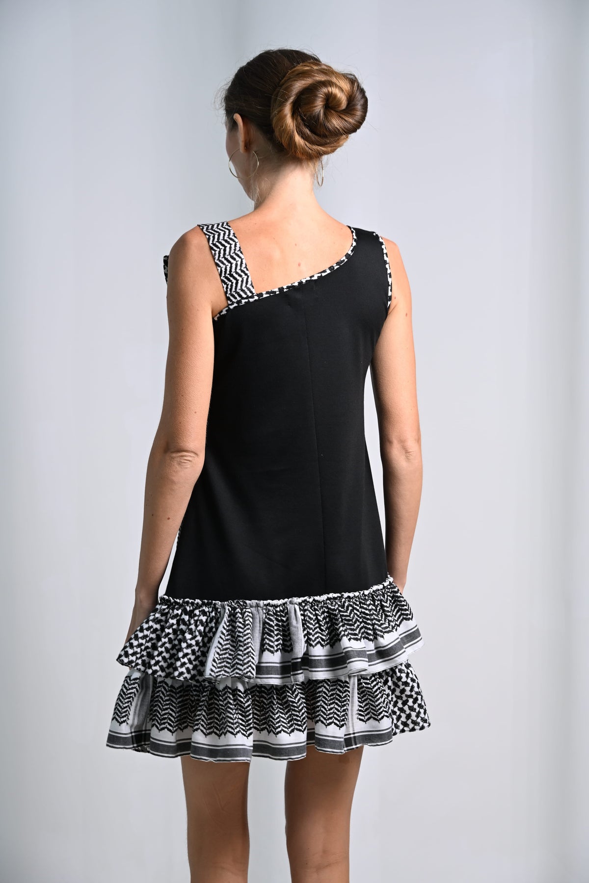 The Black Bella Keffiyeh Dress - Wild & Sage