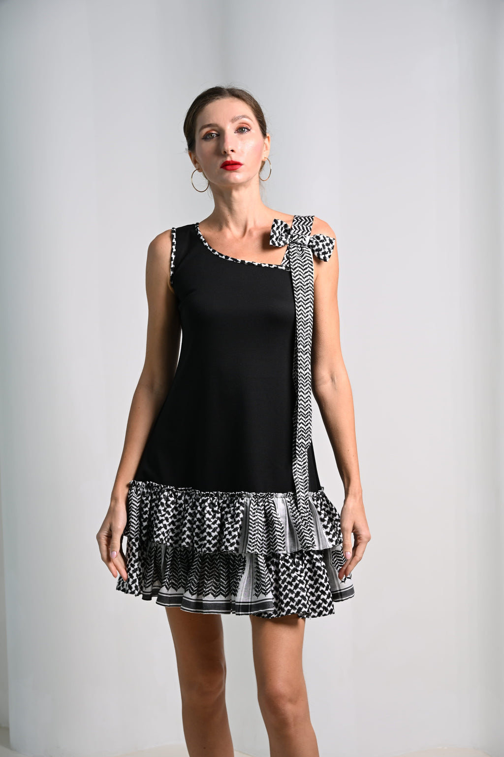 The Black Bella Keffiyeh Dress - Wild & Sage